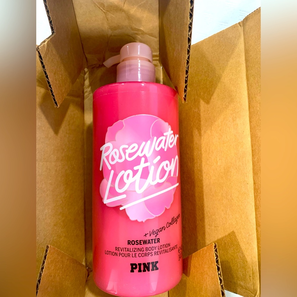 PINK New IN BOX!! Rosewater scent.  14oz